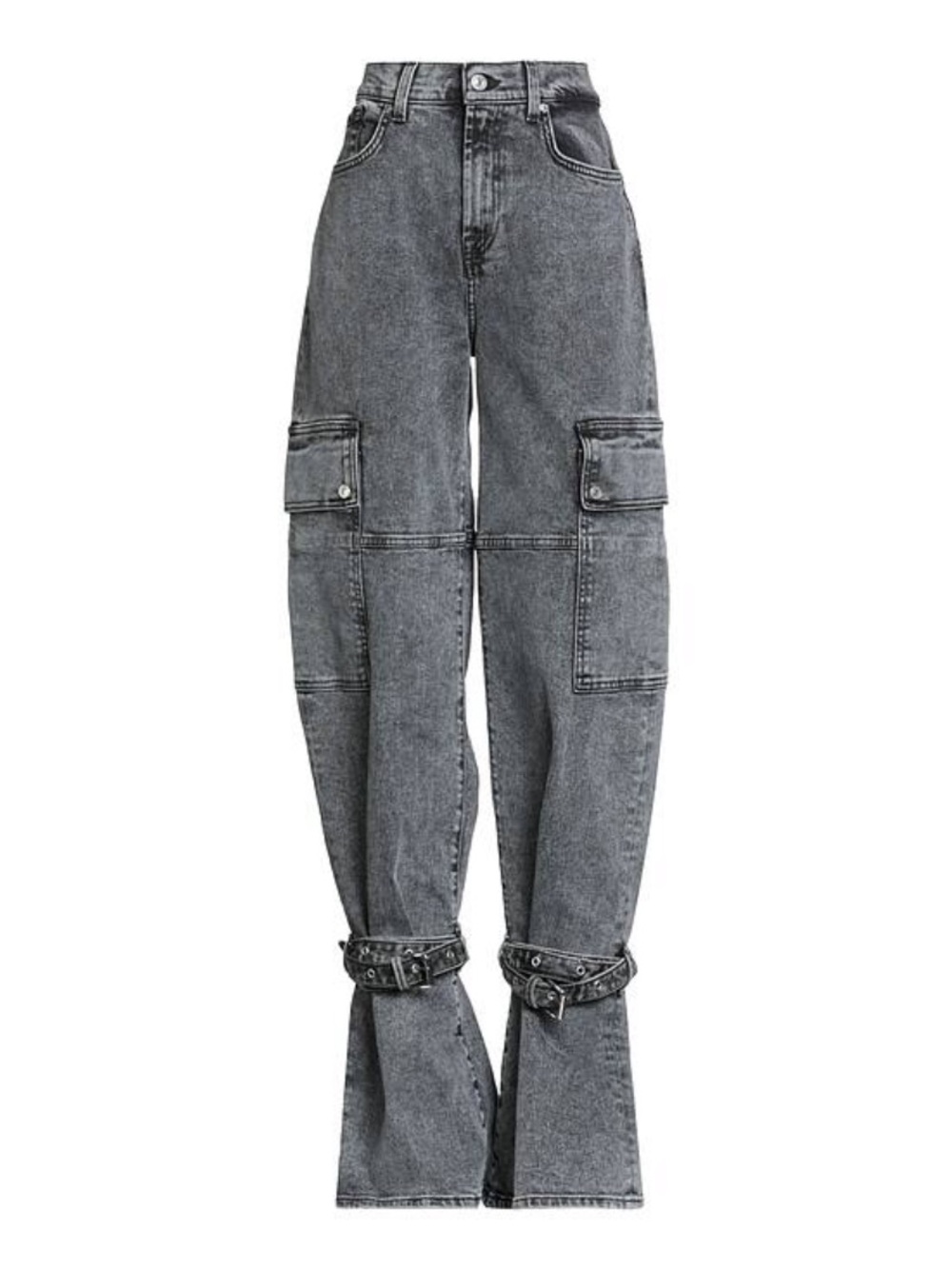 NWT! Chiara Biasi X 7 for All Mankind Cargo Jeans with Belted Hem